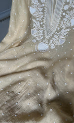 Load image into Gallery viewer, Jazba Women&#39;s Lakhnavi Handcrafted Mul Chanderi UnStitched Kurta And Dupatta Set - HONC0301698
