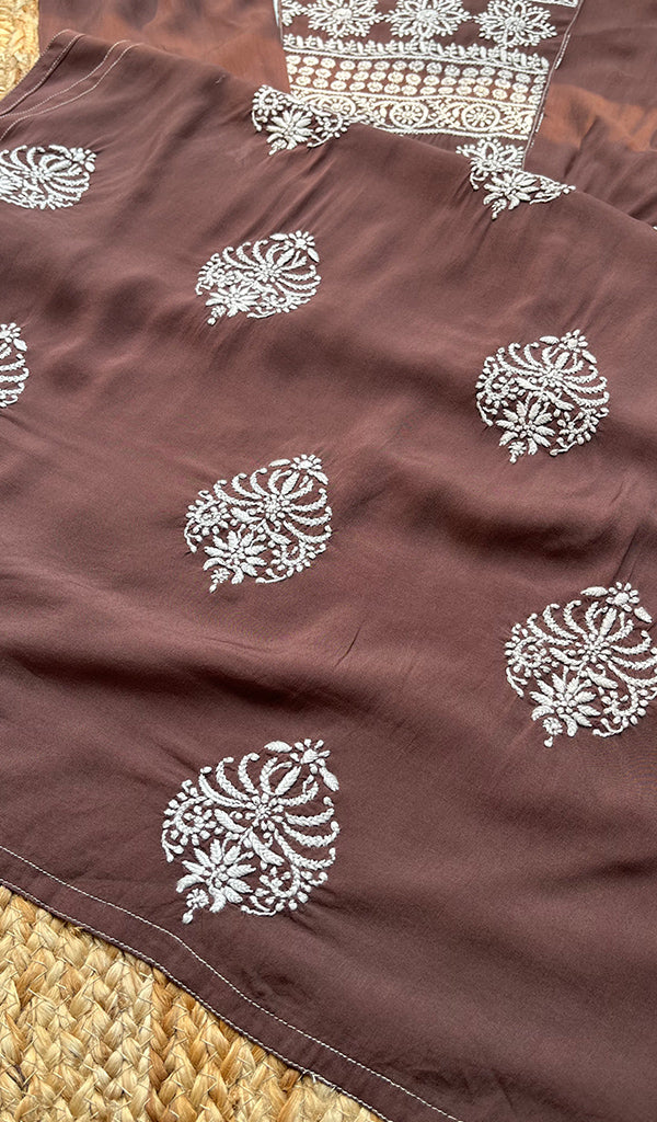 Women's Lucknowi Handcrafted Modal Cotton Chikankari Kurti - HONC0301055