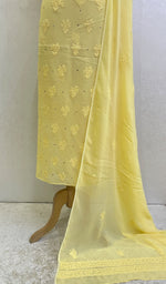 Load image into Gallery viewer, Women&#39;s Lakhnavi Handcrafted Viscose Georgette Chikankari Full Suit Material - HONC0141225