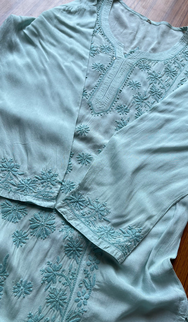 Women's Lucknowi Handcrafted Muslin Chikankari Kurti - HONC0301045
