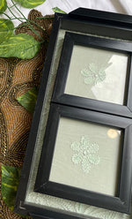 Load image into Gallery viewer, Handcrafted Chikankari Tray with Two Coasters – Wooden Frame - HONC0247267
