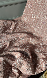 Load image into Gallery viewer, Women's Lakhnavi Handcrafted Munga Silk Chikankari Kurta And Dupatta Set- HONC0285378