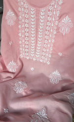 Load image into Gallery viewer, Women&#39;s Lakhnavi Handcrafted Cotton Chikankari Unstitched Kurti Fabric - HONC0302651
