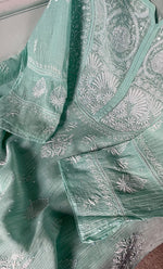 Load image into Gallery viewer, Women&#39;s Lakhnavi Handcrafted Mul Chanderi Semi - Stitched Kurta And Dupatta Set - HONC0302256
