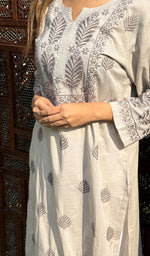 Load image into Gallery viewer, Women&#39;s Lucknowi Handcrafted Cotton Chikankari Kurti - HONC0232180
