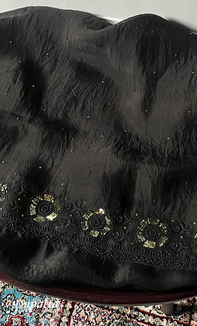 Women's Lakhnavi Handcrafted Pure Organza Chikankari Unstitched Kurta And Dupatta Set- HONC0328889