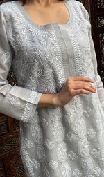 将图像加载到图库查看器中， Shahida Women&#39;s Lucknowi Handcrafted Cotton Chikankari Kurti - HONC0188606
