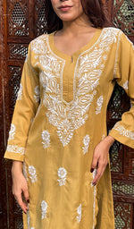 Load image into Gallery viewer, Women&#39;s Lakhnavi Handcrafted Cotton Chikankari Kurti - HONC0234237
