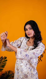 Load image into Gallery viewer, Ruskshi Women&#39;s Lakhnavi Handcrafted Cotton Chikankari Kurta And Palazzo Set - HONC0191211
