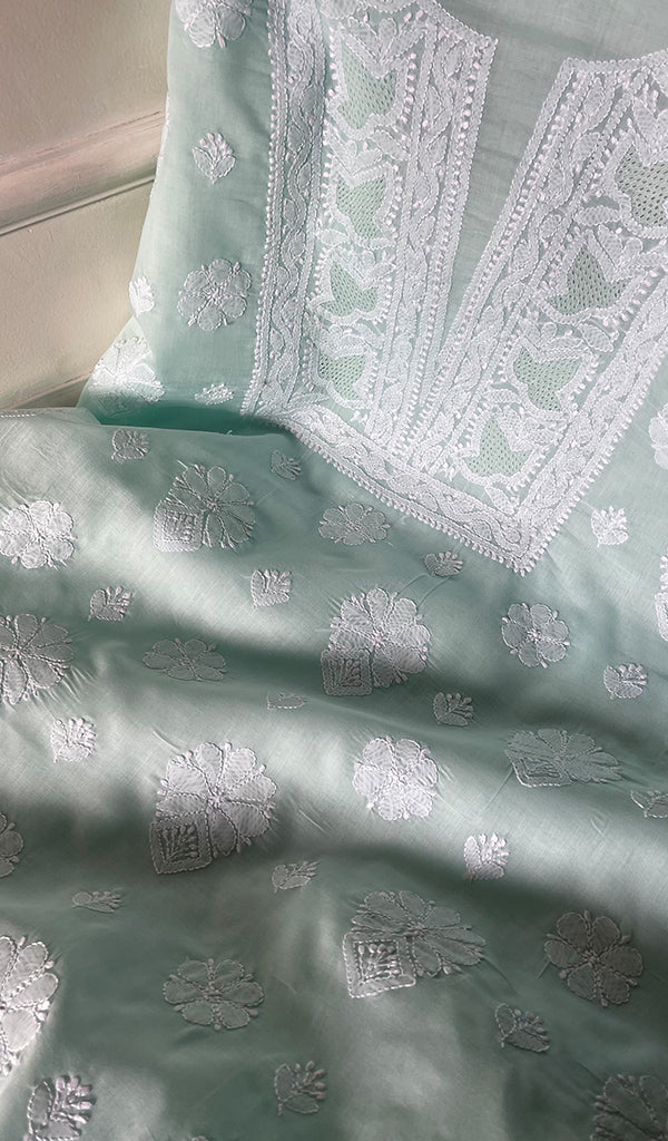 Women's Lakhnavi Handcrafted Cotton Chikankari Suit Material - HONC0291822