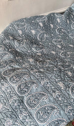 将图像加载到图库查看器中， Women's Lakhnavi Handcrafted Cotton Unstitched Chikankari Suit Material - HONC0354989