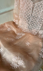 Load image into Gallery viewer, Women&#39;s Lakhnavi Handcrafted Organza Chikankari Unstitched Full Suit Material - HONC0287045
