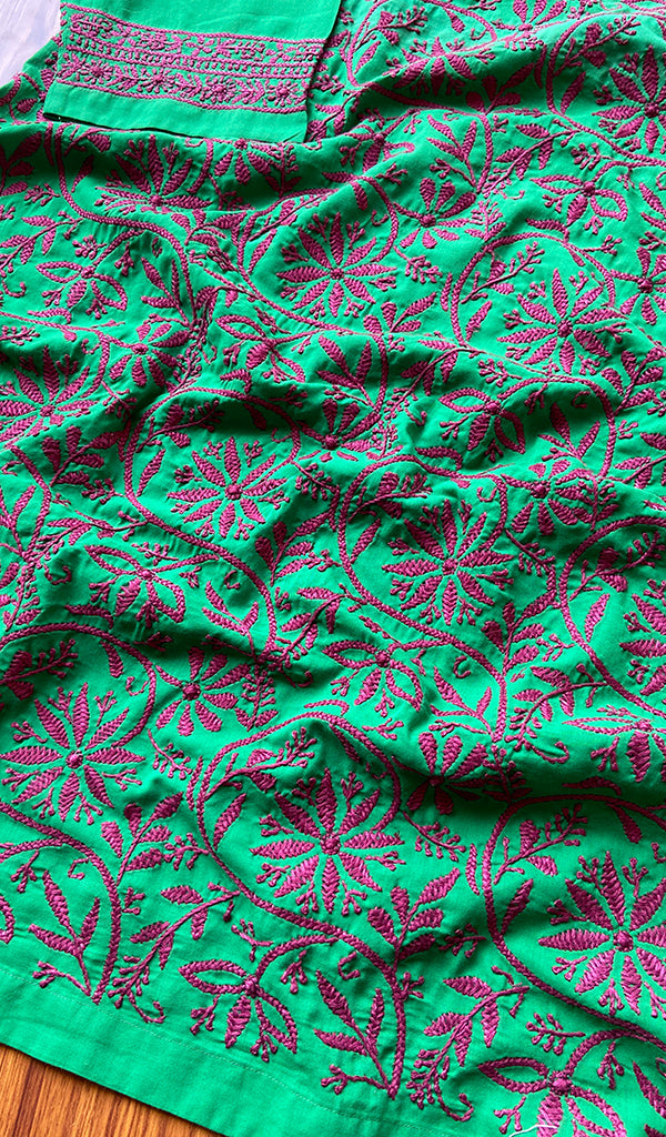 Women's Lakhnavi Handcrafted Cotton Chikankari Kurti - HONC077460