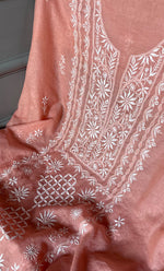 Load image into Gallery viewer, Women's Lakhnavi Handcrafted Mul Chanderi Chikankari Full Suit Material - HONC0307424