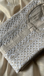 将图像加载到图库查看器中， Women&#39;s Lucknowi Handcrafted Tissue Chanderi Chikankari Kurta And Dupatta Set - HONC0230894
