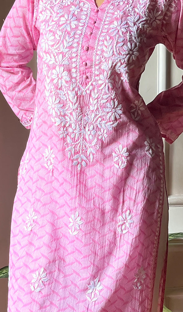 Women's Lucknowi Handcrafted Cotton Chikankari Kurti - HONC0290209