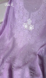 Load image into Gallery viewer, Jazba Women's Lakhnavi Handcrafted Mul Chanderi UnStitched Kurta And Dupatta Set - HONC0370178