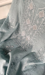 Load image into Gallery viewer, Women&#39;s Lakhnavi Handcrafted Mul Chanderi Unstitched Chikankari Full Suit Material - HONC0314656

