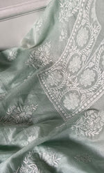Load image into Gallery viewer, Women&#39;s Lakhnavi Handcrafted Mul Chanderi Unstitched Chikankari Full Suit Material - HONC0274498
