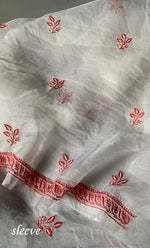Load image into Gallery viewer, Women&#39;s Lakhnavi Handcrafted Pure Organza Chikankari Unstitched Kurta And Dupatta Set- HONC0288317
