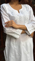 Load image into Gallery viewer, Women&#39;s Lucknowi Handcrafted Cotton Chikankari Kurti - HONC0217261
