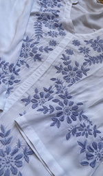Load image into Gallery viewer, Women&#39;s Lakhnavi Handcrafted Modal Cotton Chikankari Top - HONC0276615
