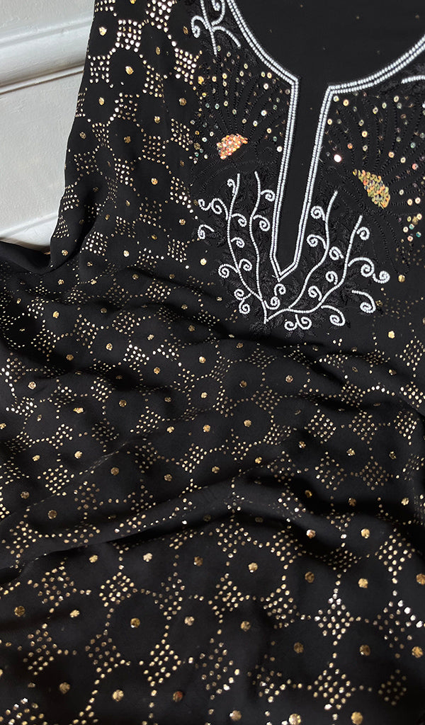 Women's Lucknowi Handcrafted Viscose Georgette Chikankari Kurta Dupatta Set- HONC0290512