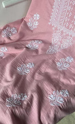 Load image into Gallery viewer, Women&#39;s Lakhnavi Handcrafted Unstitched Cotton Chikankari Suit Material - HONC0317020
