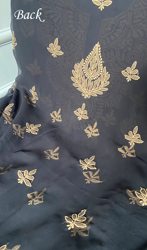 Lucknowi Handcrafted Faux-Georgette Chikankari Suit Material - HONC0347515