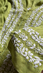 Load image into Gallery viewer, Women&#39;s Lucknowi Handcrafted Cotton Chikankari Kurti - HONC0301011
