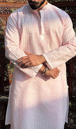 Load image into Gallery viewer, Men&#39;s Lucknowi Handcrafted Cotton Chikankari Kurta - HONC0260660
