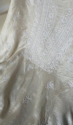 Load image into Gallery viewer, Women&#39;s Lakhnavi Handcrafted Tussar Silk Chikankari Kurta And Dupatta Set - HONC0256812
