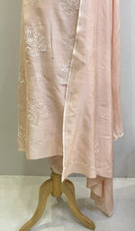 将图像加载到图库查看器中， Women&#39;s Lakhnavi Handcrafted Chanderi Silk Chikankari Full Suit - HONC0205603
