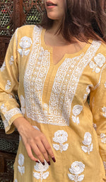 Load image into Gallery viewer, Women&#39;s Lucknowi Handcrafted Cotton Chikankari Kurti - HONC0208582
