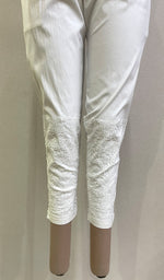 Load image into Gallery viewer, Women&#39;s Lakhnavi Handcrafted Cotton Chikankari Pant - HONC0214885
