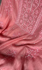Load image into Gallery viewer, Women&#39;s Lakhnavi Handcrafted Mul Chanderi Unstitched Kurta And Dupatta Set - HONC0310808
