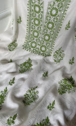 Load image into Gallery viewer, Women&#39;s Lakhnavi Handcrafted Unstitched Mul Chanderi Kurta And Dupatta Set - HONC0278135
