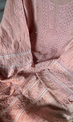 将图像加载到图库查看器中， Women's Lakhnavi Handcrafted Mul Chanderi Semi - Stitched Kurta And Dupatta Set - HONC0284752