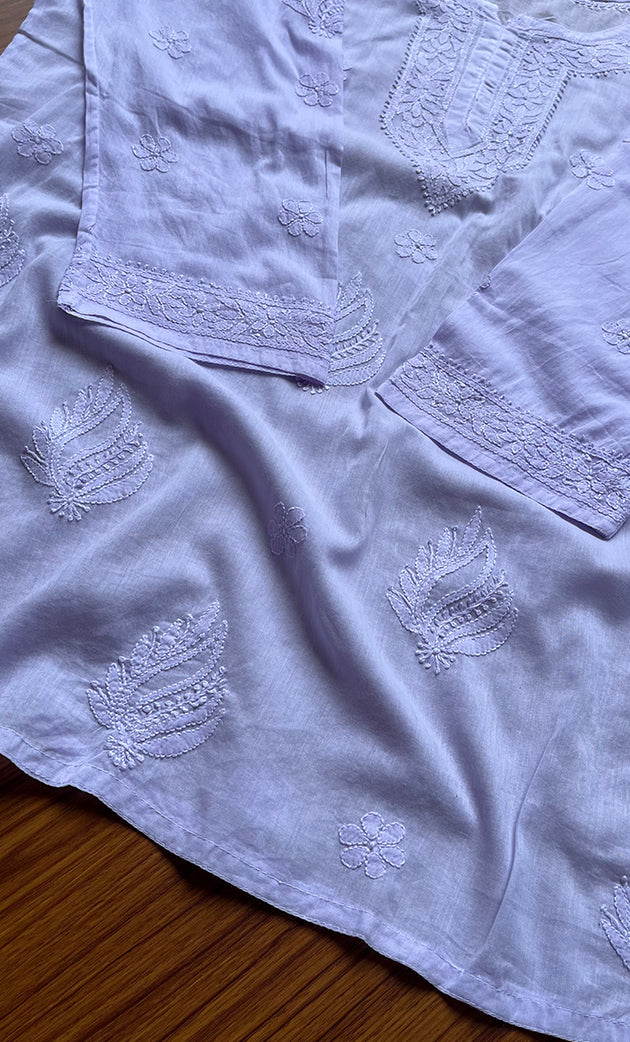 Women's Lakhnavi Handcrafted Cotton Chikankari Top - HONC0214056