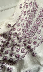 Load image into Gallery viewer, Titlee Women's Lakhnavi Handcrafted Unstitched Mul Chanderi Kurta And Dupatta Set - HONC0324066