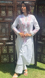Load image into Gallery viewer, Women&#39;s Lucknowi Handcrafted Cotton Chikankari Kurti - HONC0273979
