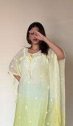 Women's Lucknowi Handcrafted Mul chanderi Chikankari Kaftan - HONC0390107
