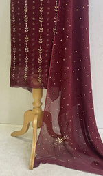 Load image into Gallery viewer, Women&#39;s Lakhnavi Handcrafted Viscose Georgette Chikankari Kurta And Dupatta Set - HONC0128789
