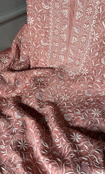 将图像加载到图库查看器中， Women&#39;s Lakhnavi Handcrafted Munga Silk Chikankari Kurta And Dupatta Set- HONC0264873
