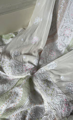 将图像加载到图库查看器中， Women&#39;s Lucknowi Handcrafted Viscose Georgette Chikankari Anarkali and Dupatta Set- HONC0281911
