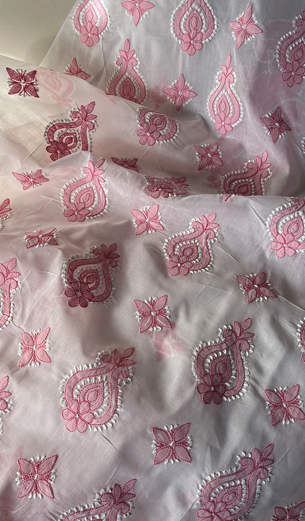 Women's Lakhnavi Handcrafted Cotton Chikankari Suit Material - HONC0291827