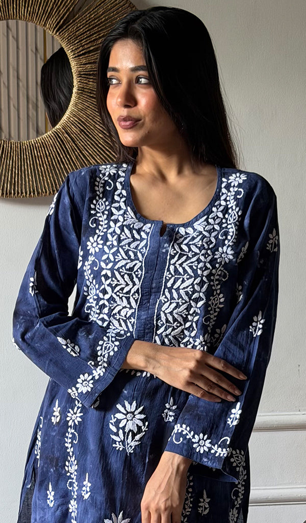 Women's Lucknowi Handcrafted Cotton Chikankari Kurti - HONC0348446