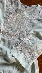 Load image into Gallery viewer, Women&#39;s Lucknowi Handcrafted Cotton Chikankari Kurti - HONC0301030
