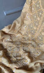 Load image into Gallery viewer, Women&#39;s Lakhnavi Handcrafted Mul Chanderi Unstitched Kurta And Dupatta Set- HONC0312989
