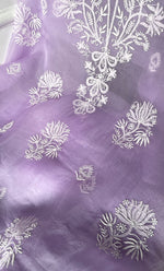 Load image into Gallery viewer, Women&#39;s Lakhnavi Handcrafted Pure Organza Chikankari Unstitched Kurta And Dupatta Set- HONC0314175
